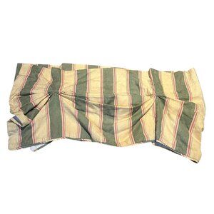 Waverly Classic Striped Balloon Valance Drapery Panel With Green & Beige Tones